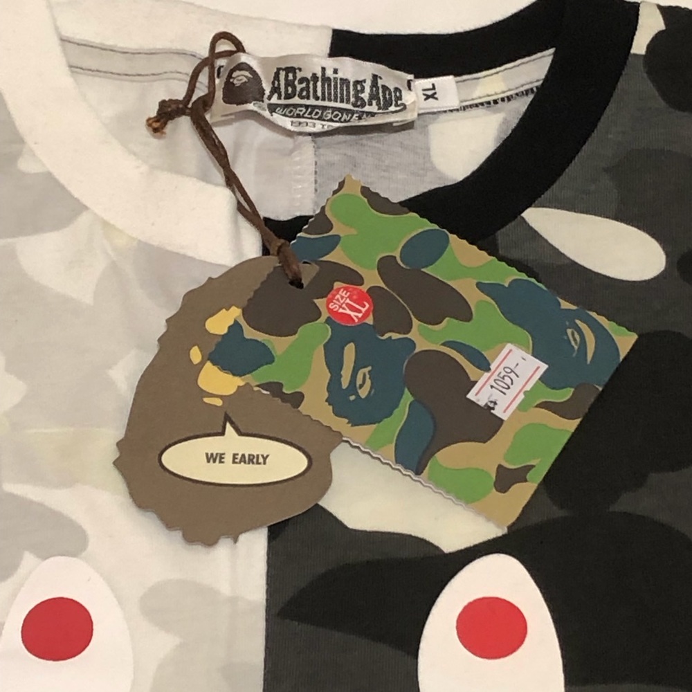 Bape Style Split-Camo T-Shirt - Picture 2 of 7